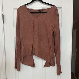 Express Asymmetrical Long Sleeve Top in Mauve